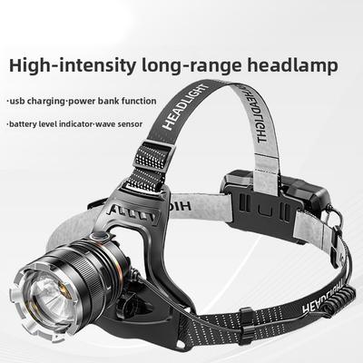 LED Ultra Strong Headlight Sensing Zoom Charging Head Flashlight High-power Headlight 1000M Headlight Using 2 * 18650 Fishing