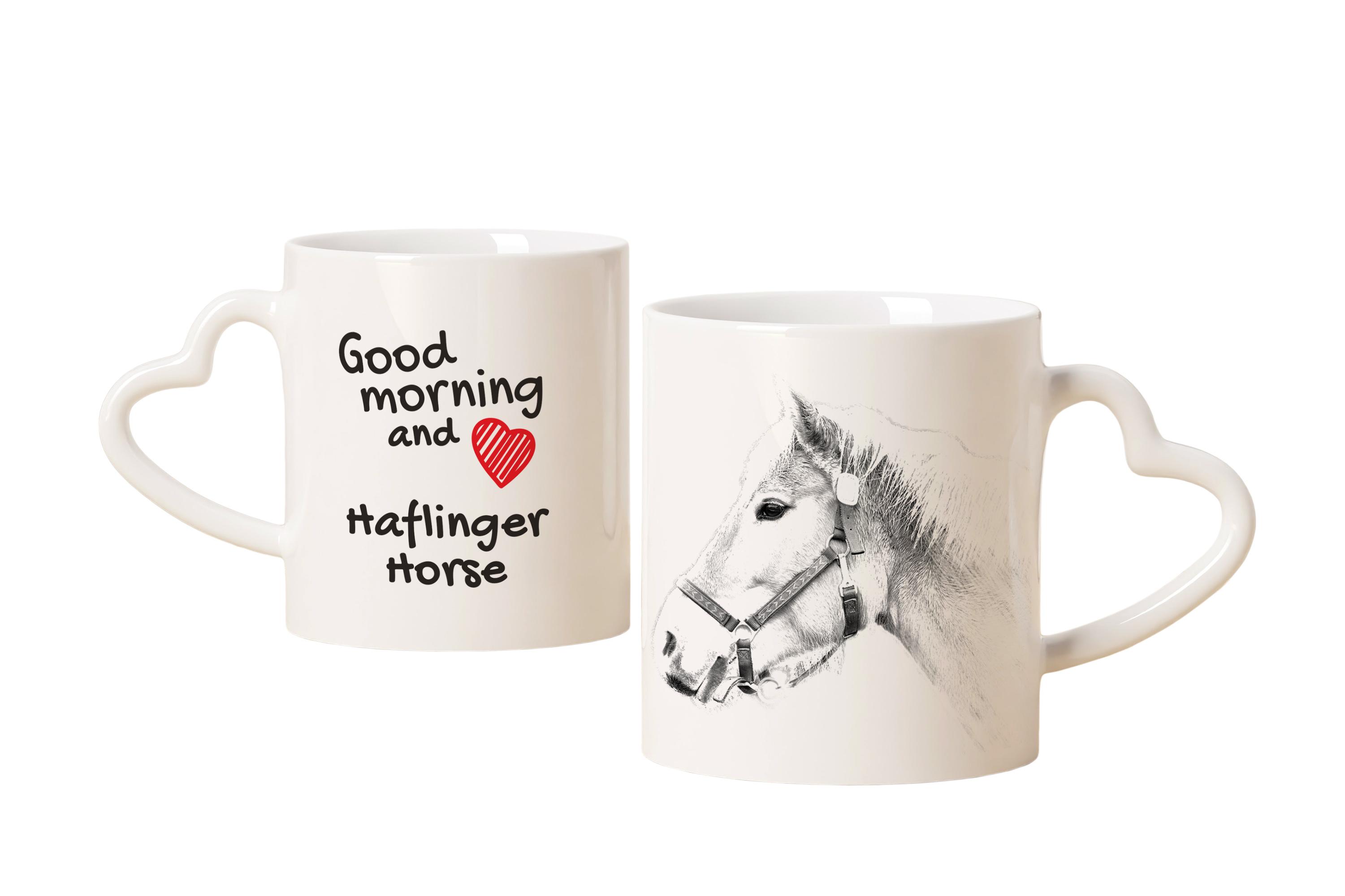 

Haflinger - чашка з конем, мила чашка з ручкою у формі серця, універсальний подарунок від бренду Art-Dog білий