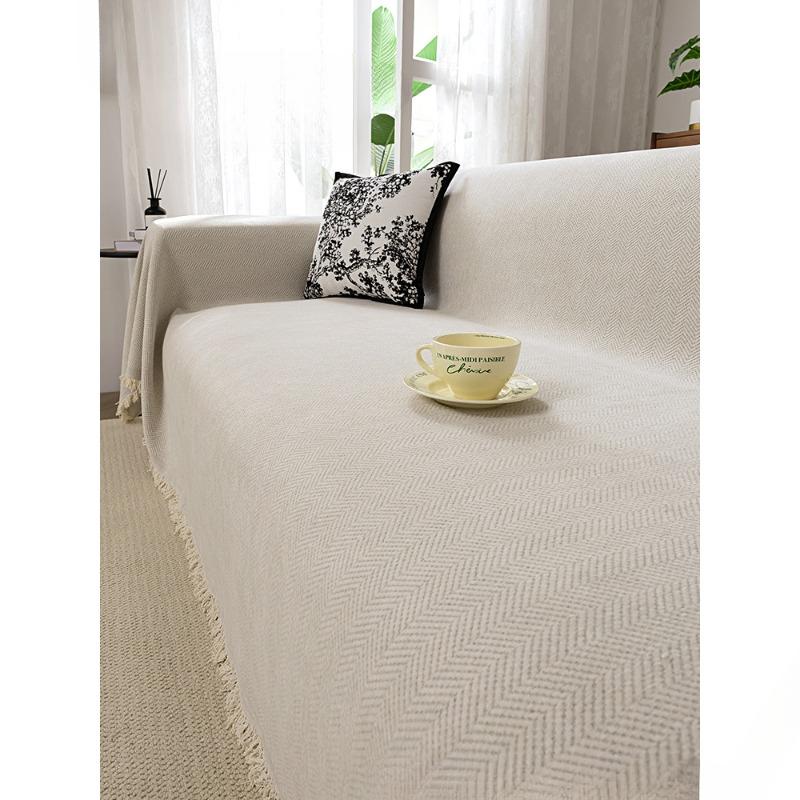 Herringbone Sofa Towel Full Covered Cloth High-Grade Simple Matcha Green Four Seasons Universal Full Covered Universal Cover Cover Blanket