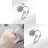Verstellbarer Ring mit Blumenmuster zur Linderung von Angstzuständen, mit Zirkonia für Damen