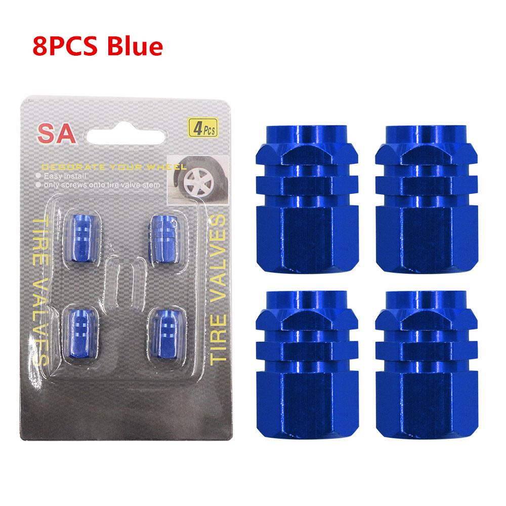 4/8PCS Car Tire Stem Valve Caps Aluminum Alloy Car Wheel Tire Valve Rim Stem Covers Airdust Waterproof For Automobiles Motorcycl
