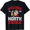 Merry Christmas Welcome North Swole New Year Xmas Gift Muscle Gym Unisex WoUINISEX Cotton TShirt Crewneck Printed Tshirt Tops