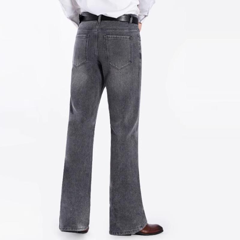 Men's Denim Flared Jeans Men's Mid Rise Stretch Light Blue Jeans