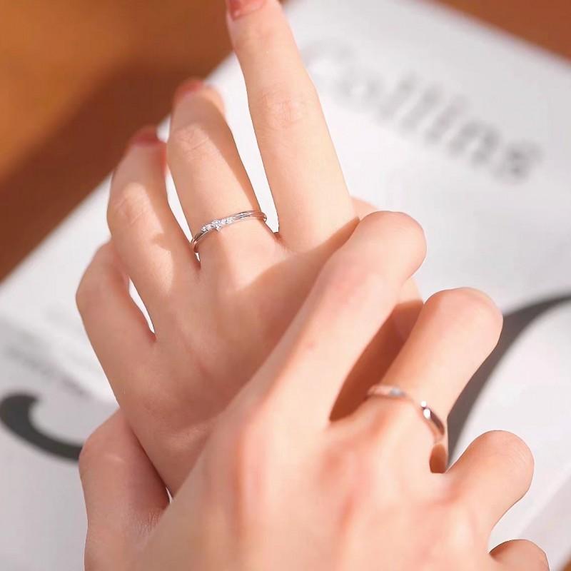 Mbius Couple Rings Men Women Minimalist Luxury Zirconia Adjustable Sterling Band Love Forever