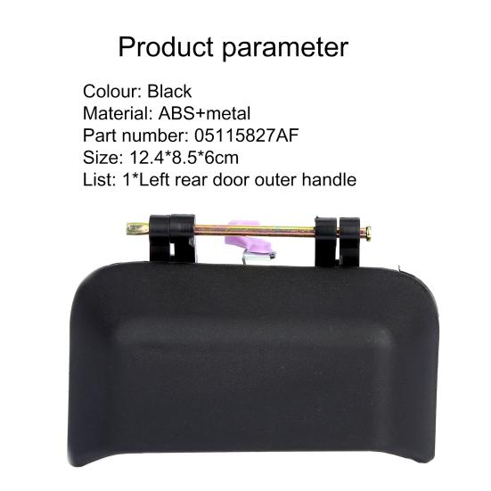 Automobile Door Handle Left Side Sensitive Matte Left Rear Side Replacement Door Handle 05115827AF for Jeep Compass 2007-2016