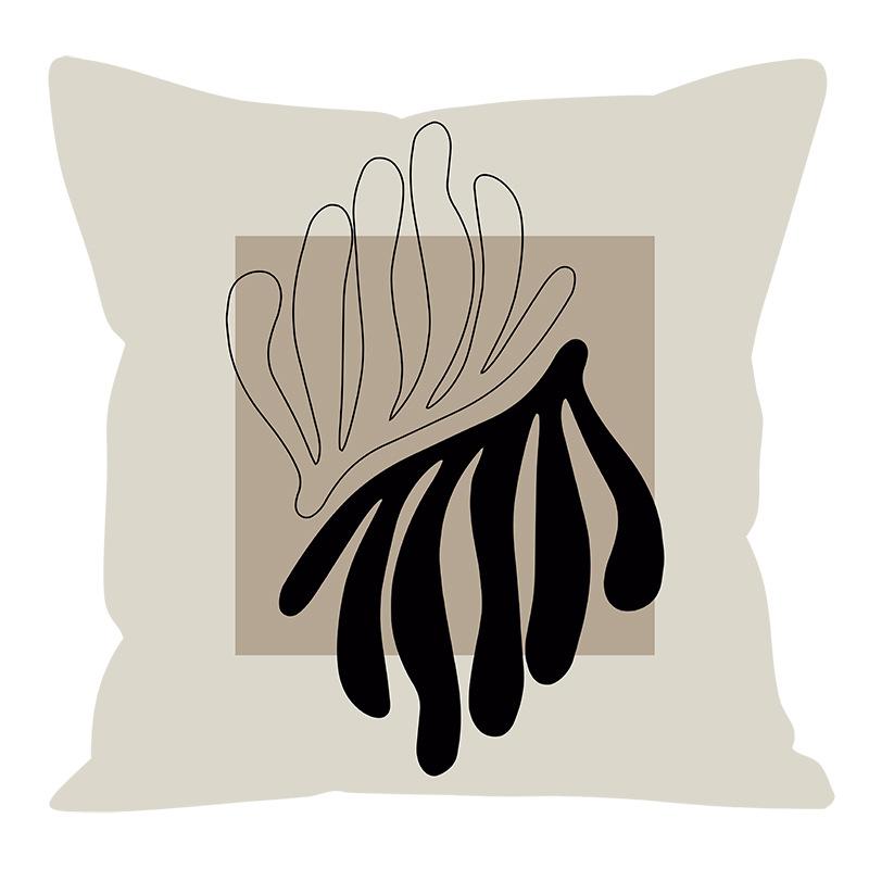Nordic Geometric Brown Pillowcase Living Room Sofa Bedroom Pillow Yang Tao Bay Window Office Pillow