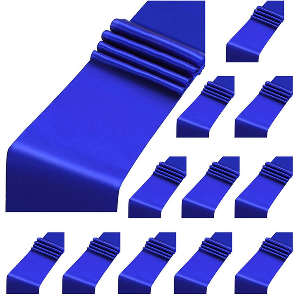 Solid Color Satins Table Runner Set Luxurious 12x108inch for Buffet Wedding and Special Occasion