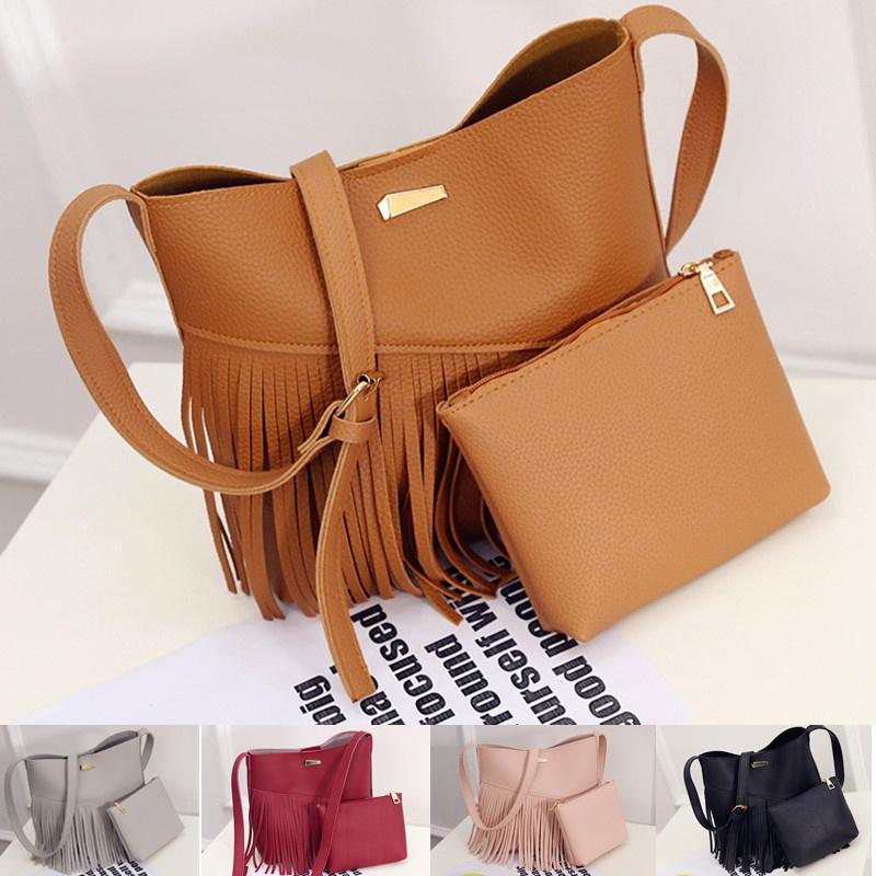 Timeless Leather Shoulder Messenger Bag Set For Women With Classic Appeal