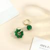 Lady Green Bead Fashion Design Korean Jewelry Accessories Zinc Zinc Alloy Ear Buckle Women Hoop Earrings
