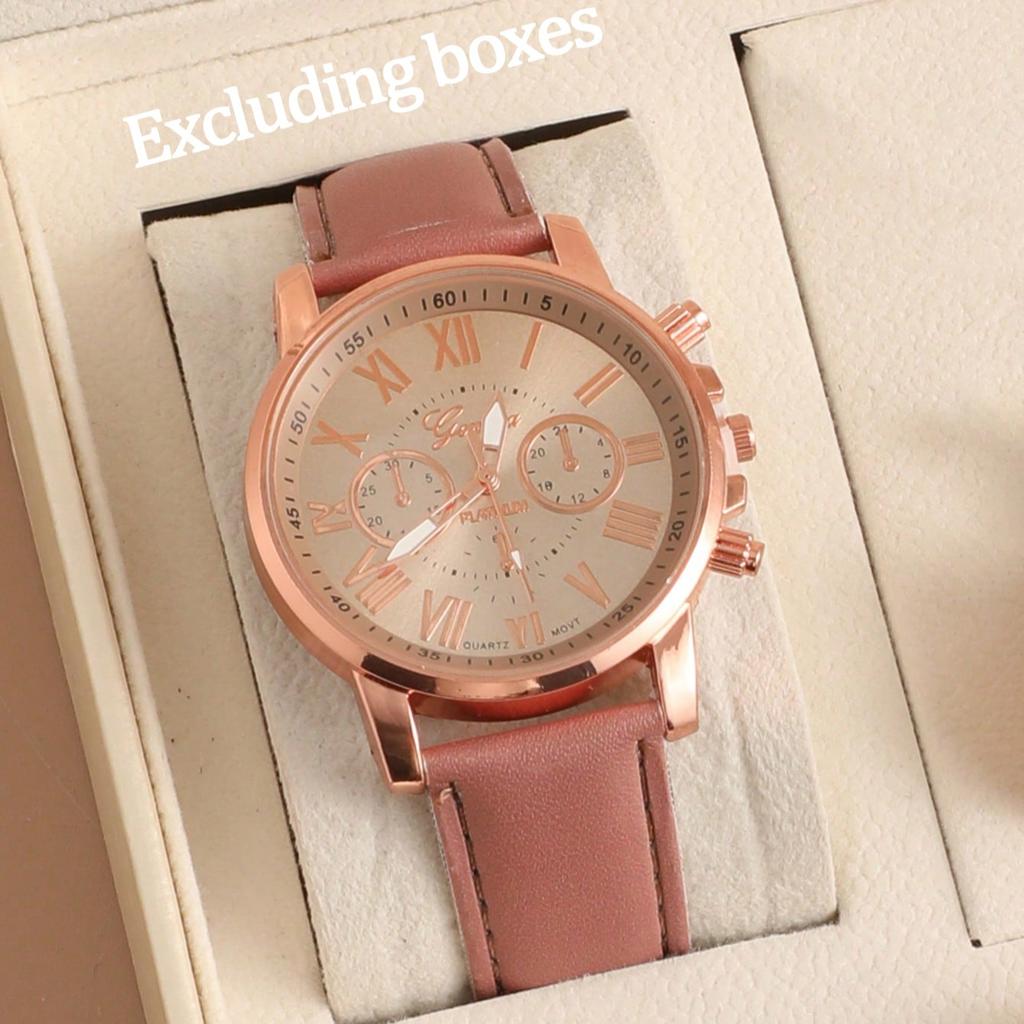 Dameskleurige Serie Horloge Platteland Schattige Stijl Dameshorloge Klassiek met Romeinse Schaal Wijzerplaat Kwarts Horloge(Doos niet inbegrepen)