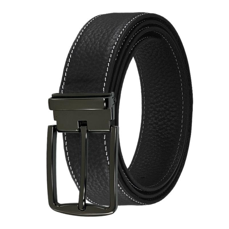elt first layer lychee pattern pure cowhide belt high-end leisure business versatile pin buckle belt