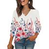 3/4 Sleeve Shirts For Women  Print Graphic Tees Blouses Casual Plus Size Basic Tops Pullover