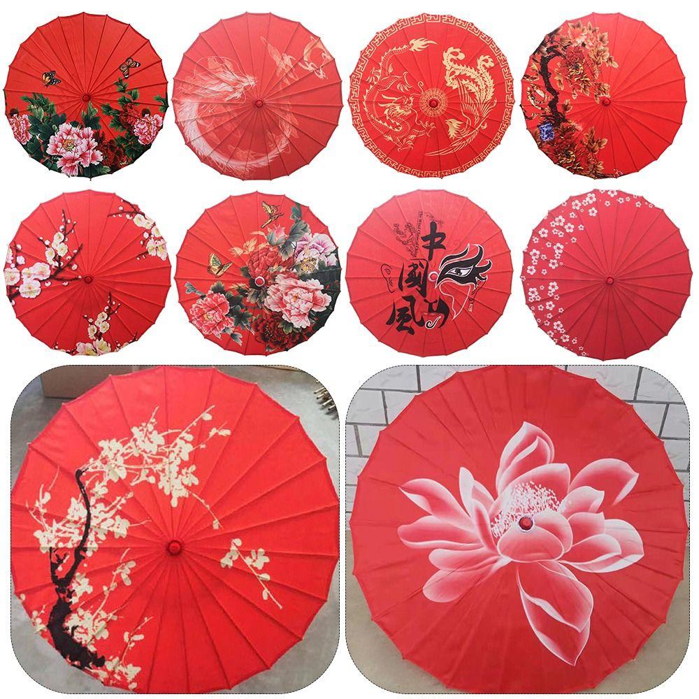 Chinese Antique Style Oiled Paper Umbrella 10 Colors Bridesmaids Party Scenery Dance Performance
