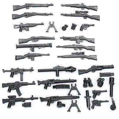 MOC Submachine Gun Assault Rifle Accessories Minifigures Accessories MOC Parts Bricks Model Building Kits Kids Education Toys