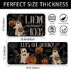 Halloween Kitchen Mat Set Black Gold Stripe Pumpkin Boo Runner Mat Entryway Holiday Home Decor Aesthetic Art Cute
