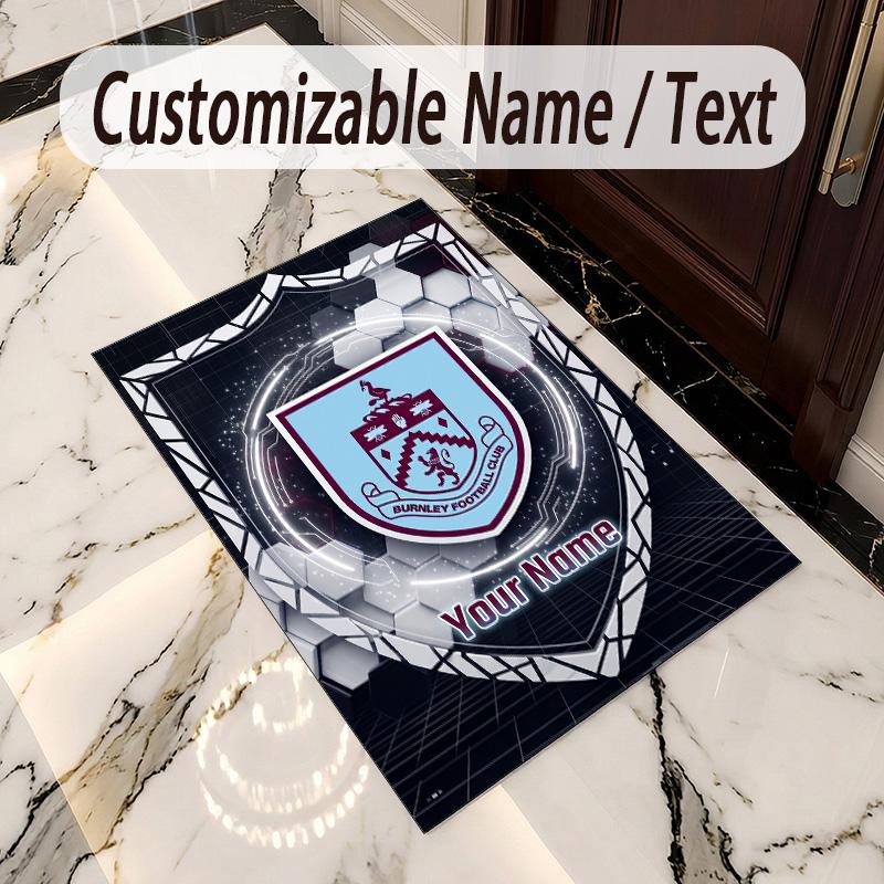 Crystal Velvet Rug Burnley Football Print Custom Name Text Floor Mat Home Decor