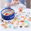 Jouets de pêche en bois Montessori pour enfants Cognition de la vie marine de dessin animé Jeux de poissons Jouet éducatif interactif parent-enfant