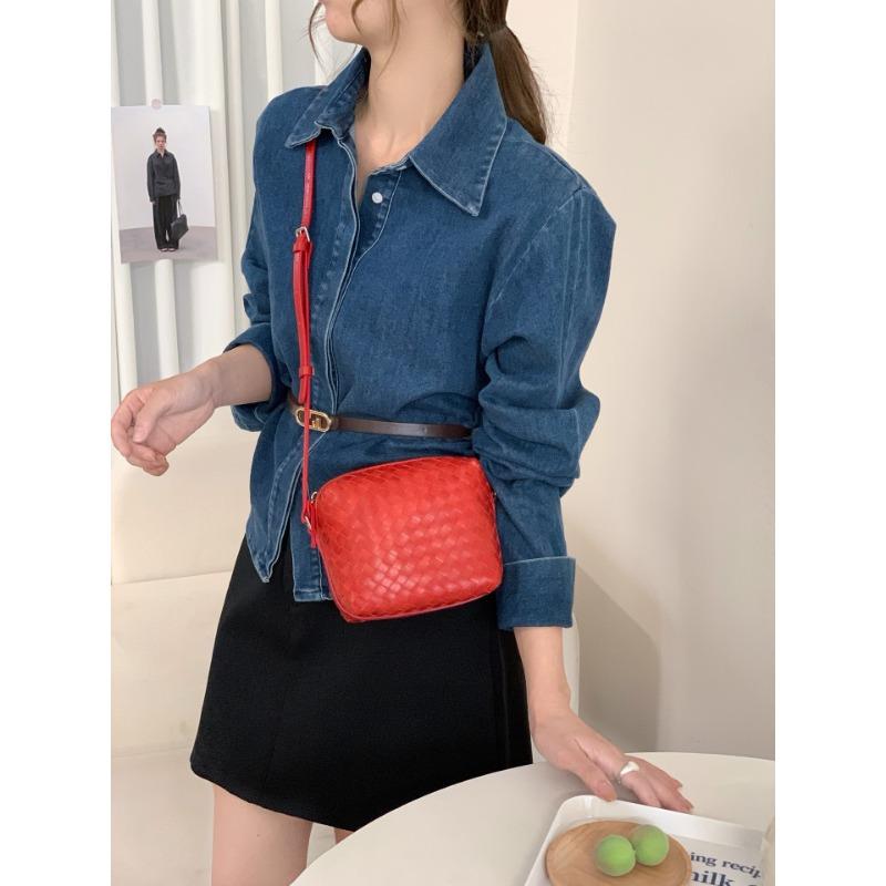 Ručně vyráběná dámská luxusní tkaná crossbody taška přes rameno z hovězí kůže