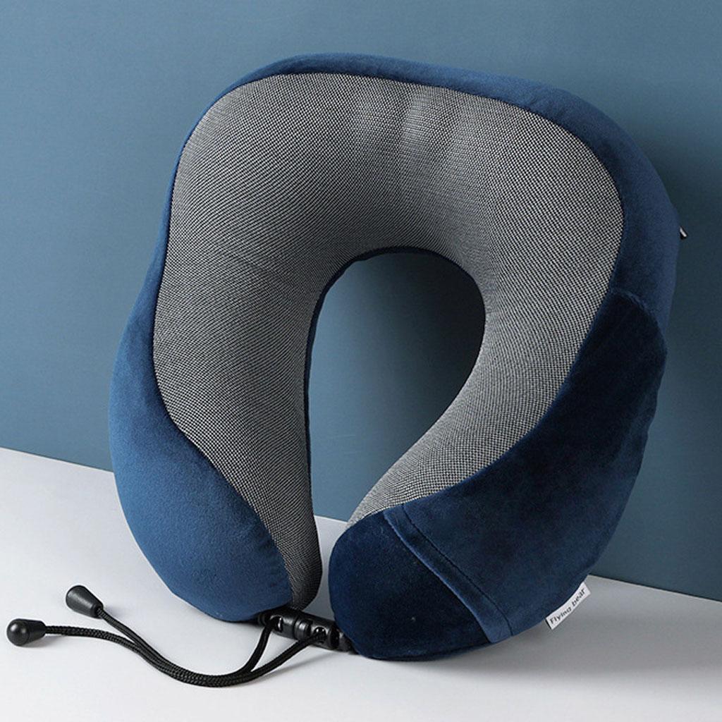 Memory cotton u-shaped pillow slow rebound nap neck pillow, can store travel aircraft neck pillow