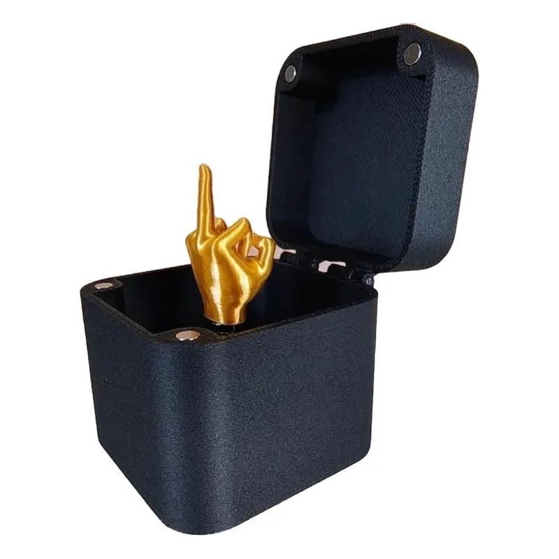 1PC Desk Decoration Middle Finger In the Box Fun Gag Gifts Birthday Gift Toys Supplies Crafts Home Decoration Small Figurine