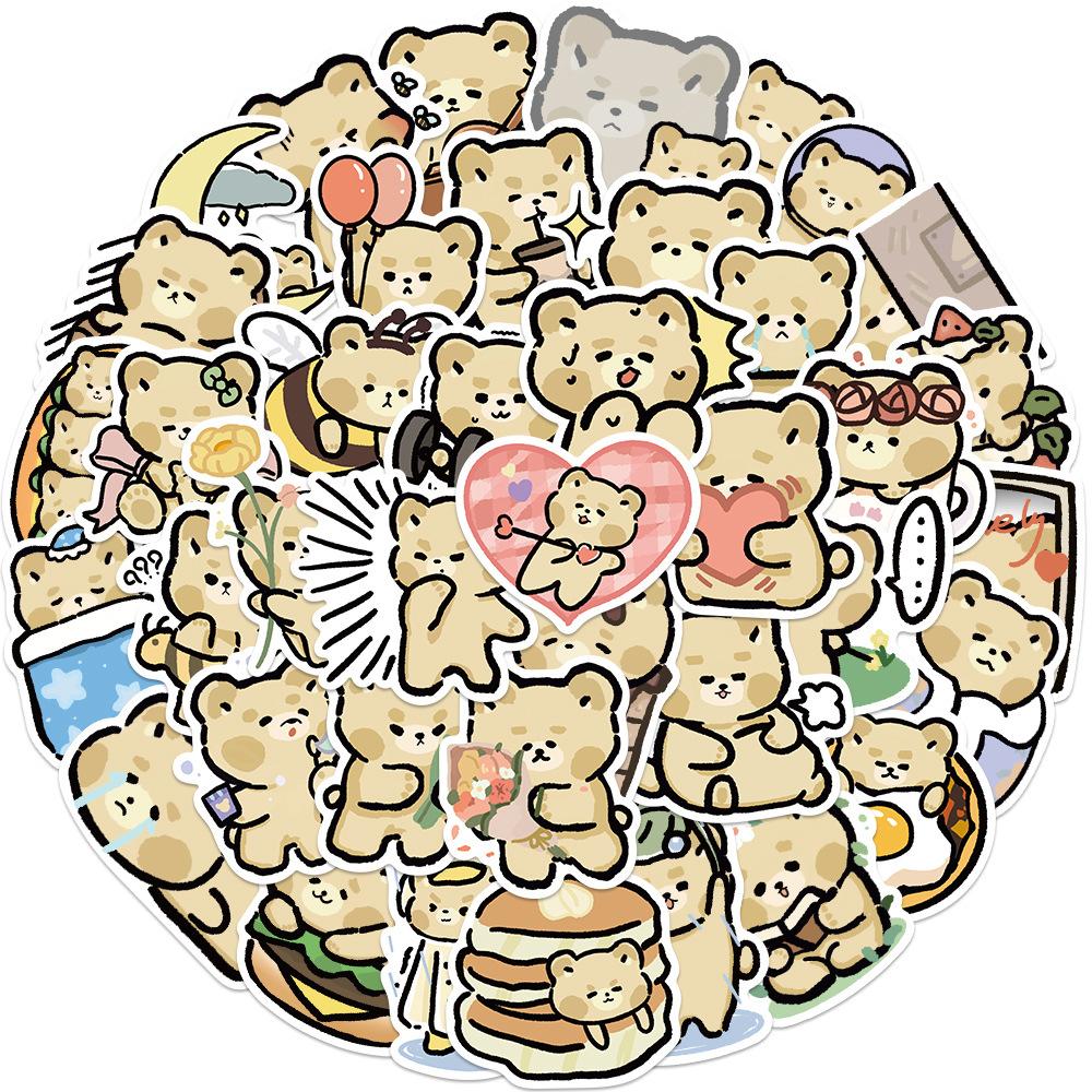 40 Cartoon Cute Bear Doodle Stickers Decorate Suitcase Pen Guitar Notebook Waterproof