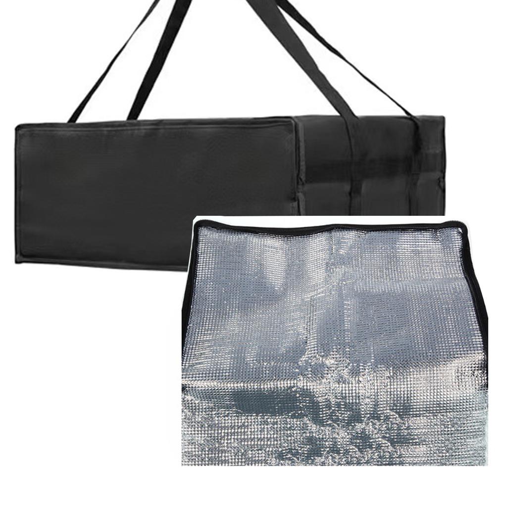 Insulated Bag with Handle Waterproof Nonwoven Fabric Pizza Delivery Bag Portable Food Warmer for Outdoor Picnics