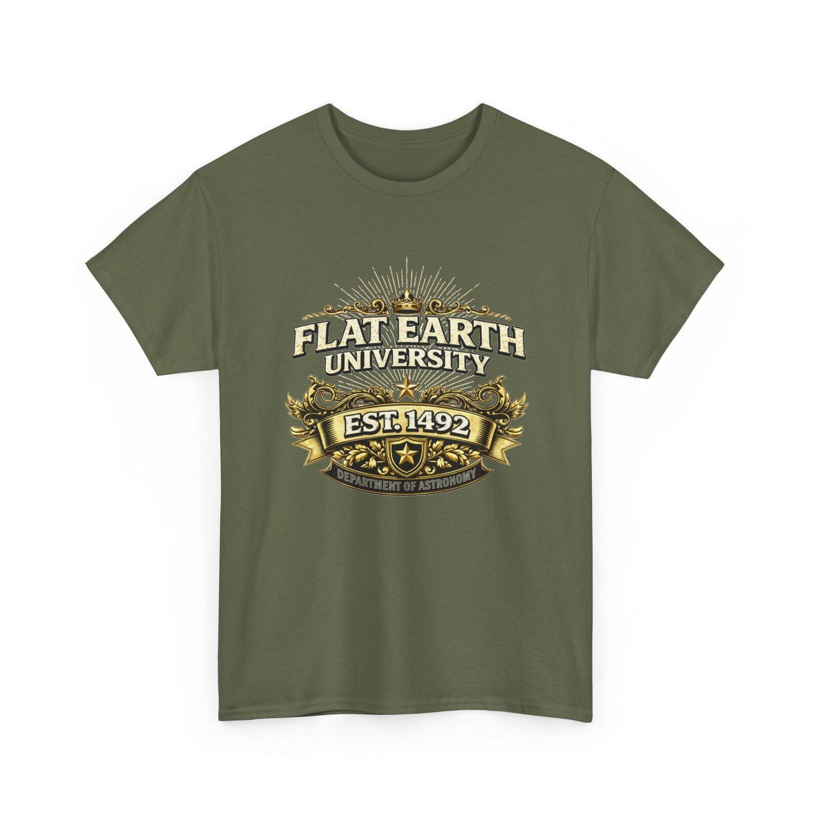 Flat Earth University Crest T shirt | Est. 1492, Department of Astronomy L