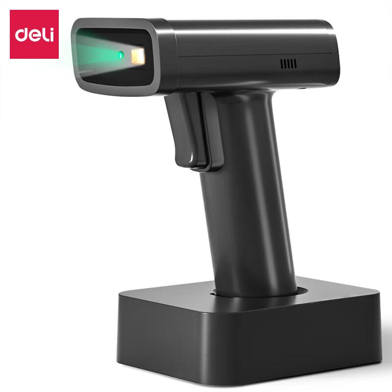 Deli 14970WB Wireless 1D/2D Barcode Scanner with Charging Base