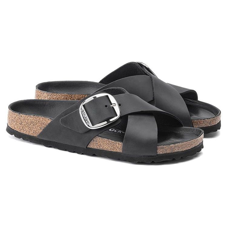 Birkenstock Siena Cross Strap Single Buckle Fashion Sandals Women Sandals Black 1020156