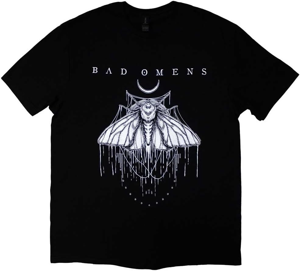 Rock Off officially licensed products Bad Omens Band Logo Moth T Shirt Unisex T-Shirt XXL
