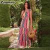 New Summer Bohemian Floral Wrap Belt Midi Dress