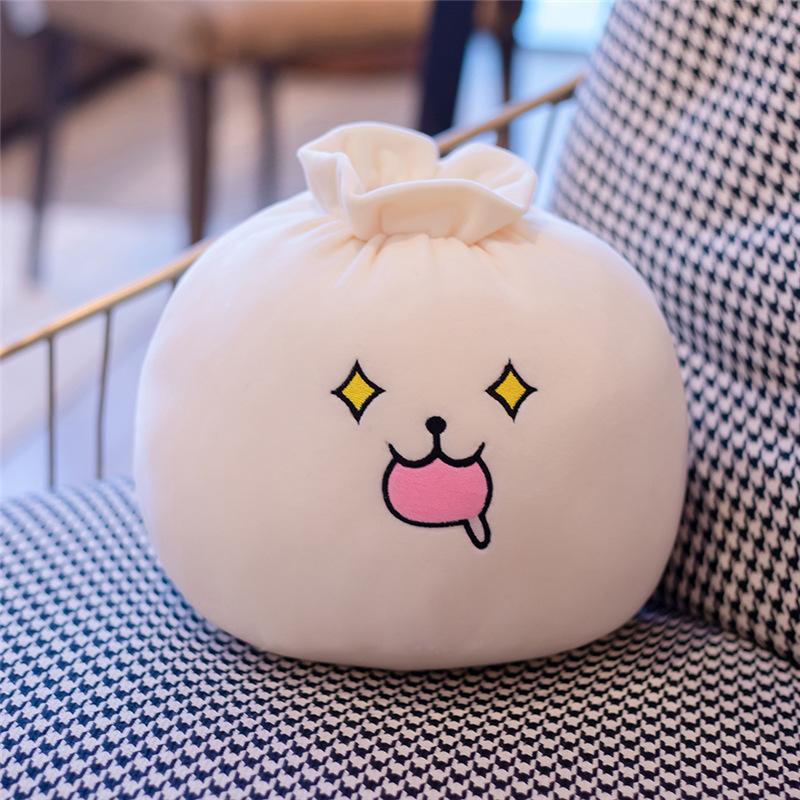 Creative Chinese Bun Shape Plush Toys Stuffed Soft Dumplings Pillow Kawaii Cushion Simulation Food Doll Gift for Kids Home Decor