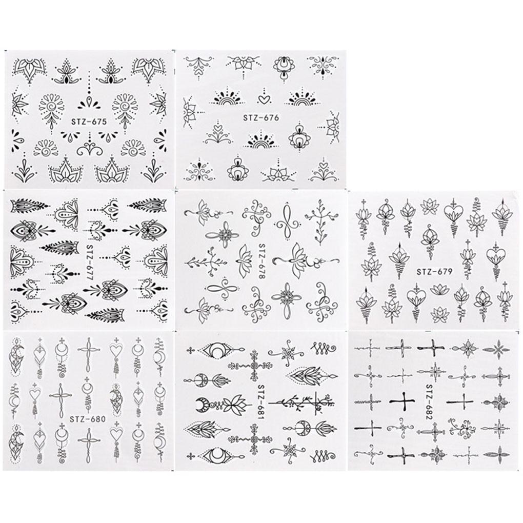 Горячая Распродажа 8 Листов Цветочные Наклейки для Ногтей Цветочные Переводные Наклейки Татуировки Маникюр Дизайн Ногтей Декоративные Обложки