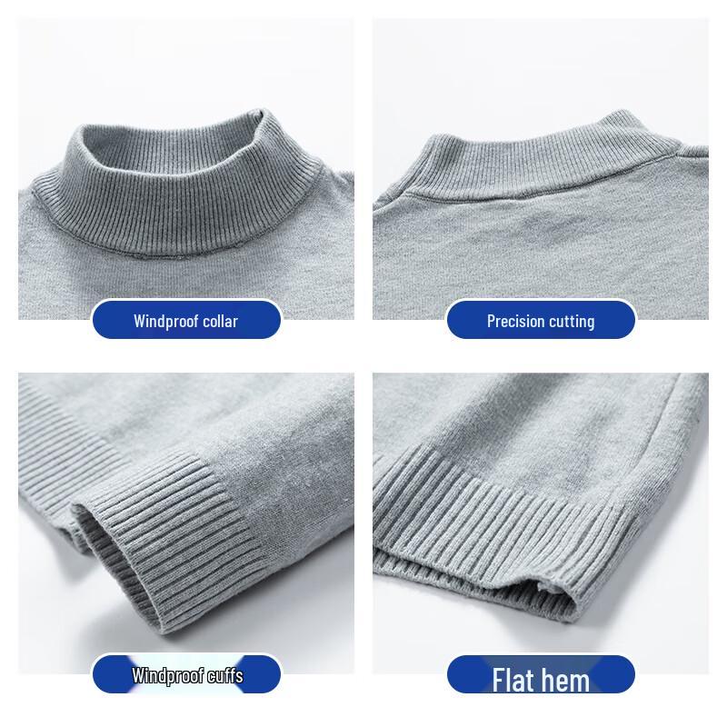 Men's Warm Half-High Collar Pullover Sweater