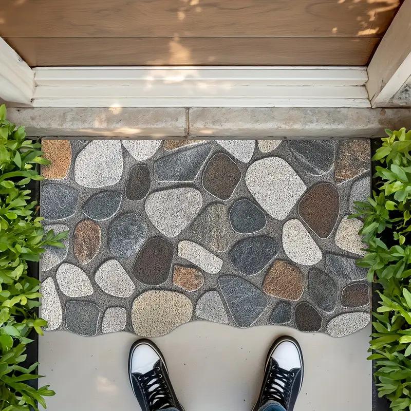 High Quality Pebble Silk Ring Floor MATS, Easy-to-maintain, Dirt-resistant and Wear-resistant Door MATS for Home Entrance Foyers, Bathroom Floor MATS