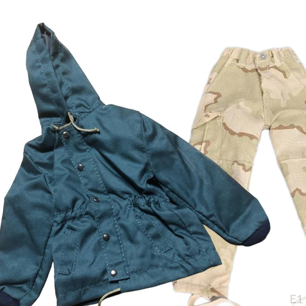 1/6 Figure Coat Pant Set Doll Clothes Miniature Uniform for 12 inch Body