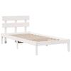White Bed Frame with Headboard 80 x 200 cm Solid Pine Wood