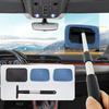 Glass Cleaner Wiper, Windshield Cleaning Tool, Microfiber Window Cleaner With Extendable Handle, Auto Glass Wiper Kit (Blue Square)