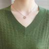 V-Neck Knitted Top Women's 3/4 Sleeve Thin Spring/Summer Orange Shirt Premium Mom Half Sleeve T-shirt