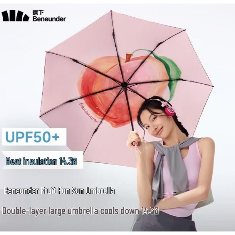 Beneunder Triple-Fold Automatic UV Sun/Rain Umbrella