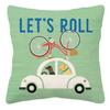 Beach Bums Dog Pug Dachshund Bicycle Truck Bus Life Decorative Cushion Cover Pillow Case