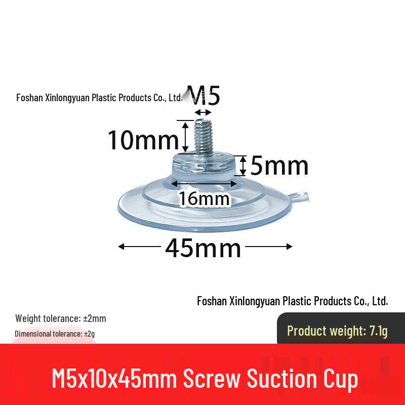 M4-M8 Transparente PVC-Saugnapf mit Gewindestange