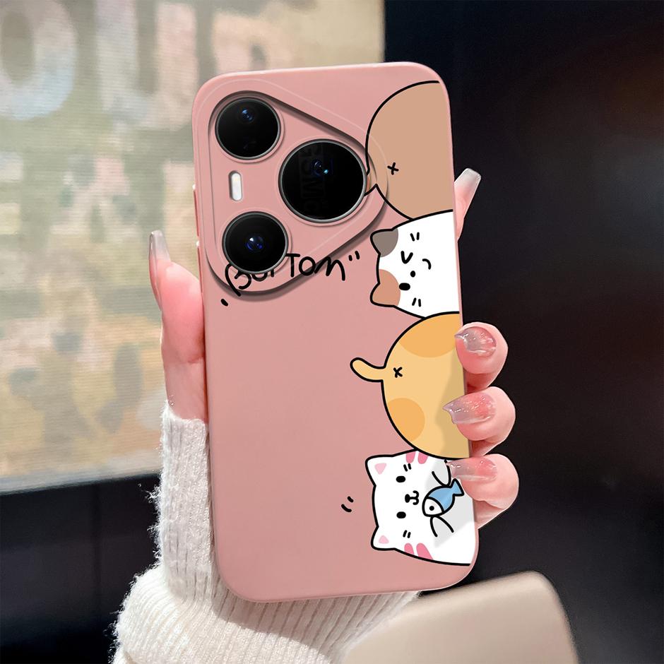 Case For Huawei Pura 80 Pro Plus Ultra Cartoon Heart Soft Silicone Shockproof Bumper Cover For HuaweiPura80ProPlus 80Ultra Funda