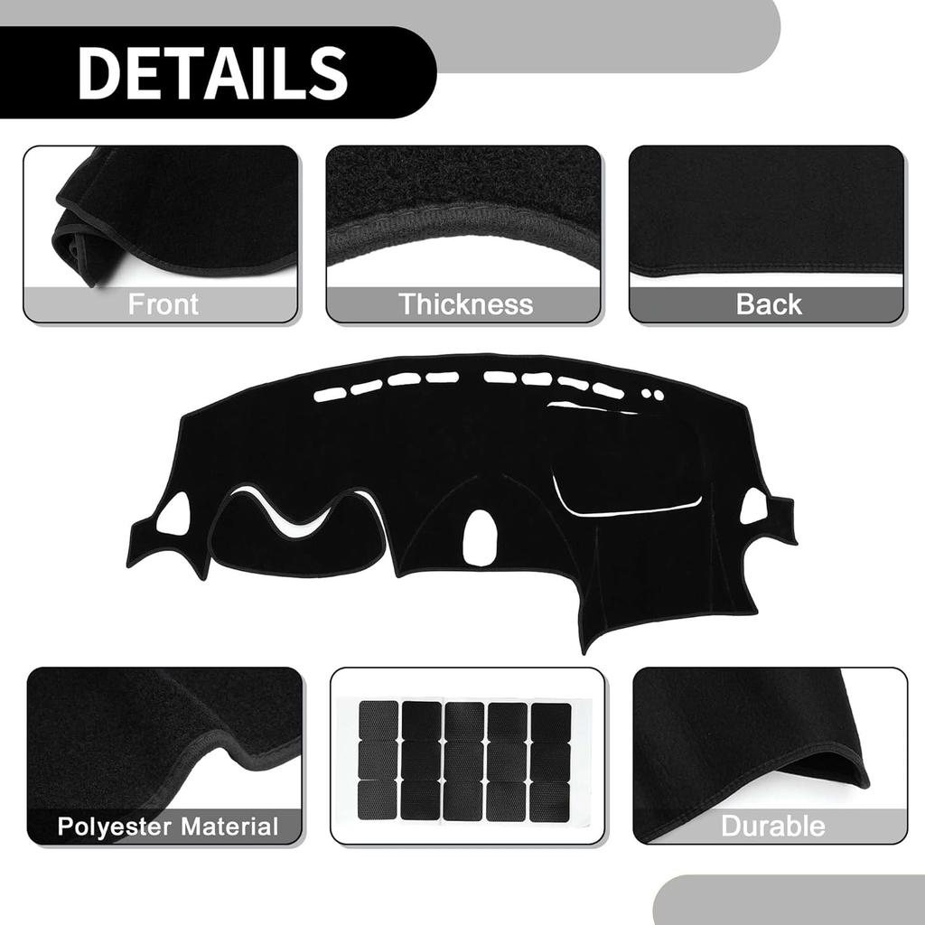 Dash Cover - Car Center Console Sun Shade Protect Carpet - for Nissan Juke 2011-2017 - Polyester Black with Sticker - 1 Set