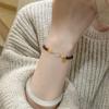 Modern Chinese Luxury Garnet Gourd Bracelet: Women's Court-Style Bangle with Unique Design