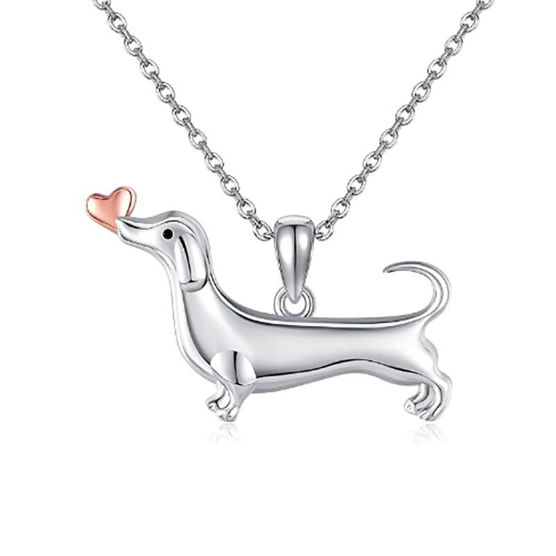 Nuovi Accessori Collana Dachshund Bicolore Carino Amore Moda Donna Creativo Ciondolo Piccolo Animale
