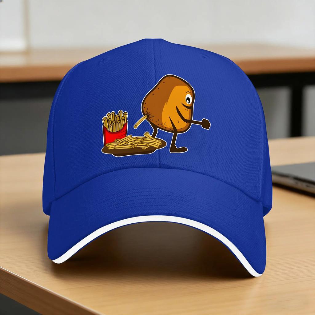 Potato Farting French Fries Sun Baseball Cap  Spring Streetwear Trucker Hat For Unisex Women Outdoor Sports Baseball Caps