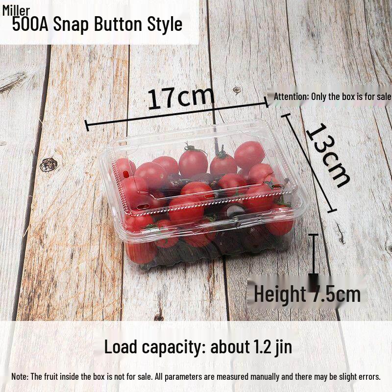 Disposable Transparent Rectangular Fruit Salad Box with Lid for Freshness Preservation