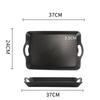 Japanese Style Non-Slip Rectangular Serving Tray with Handles