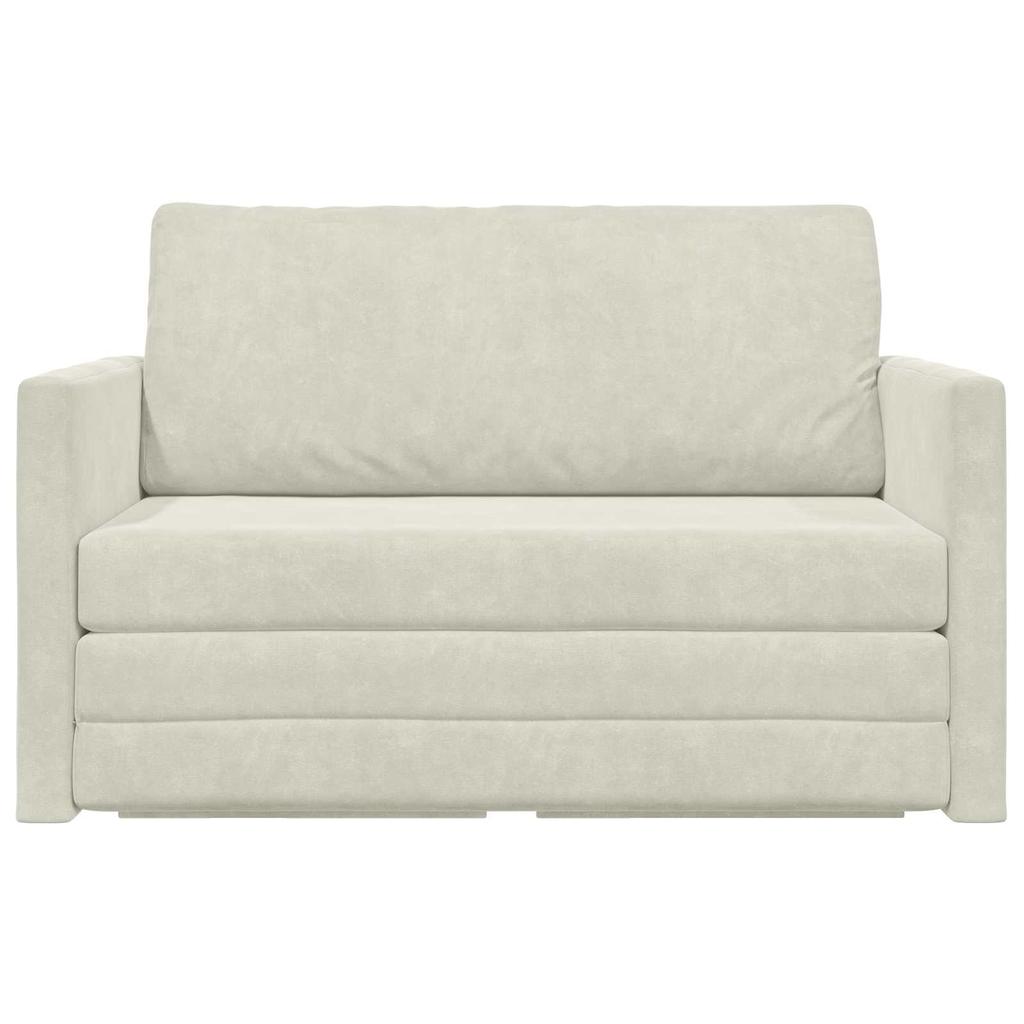 Cream Sleeper Sofa 124 X 71 X 78 Cm Velvet